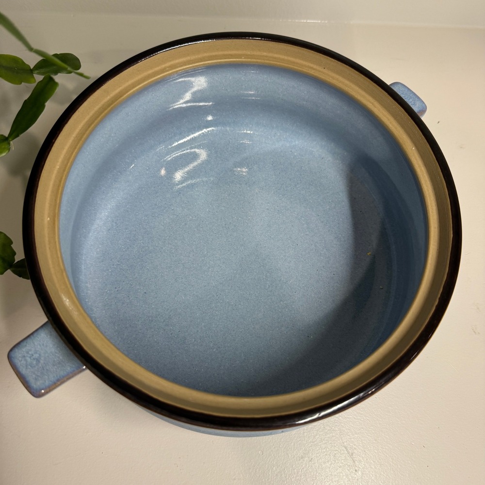 Denby-Langley Corfu Blue Stoneware Round Casserole Dish with Lid Made in England - Picture 5 of 12